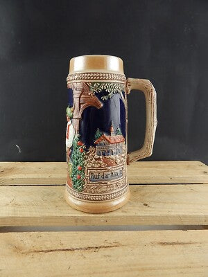 ANTICO AUTENTICO BOCCALE BIRRA GERZ CERAMICA TEDESCO COLLEZIONE MADE IN GERMANY