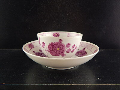 ANTICA FINE PORCELLANA TAZZA TE' COMPAGNIA DELLE INDIE DIPINTA A MANO XVIII SEC.