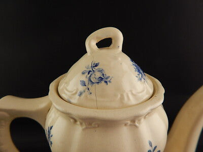 ART NOUVEAU ANTICA CAFFETTIERA CERAMICA BOCH FRERES LA LOUVRIERE DECORO RHODIA