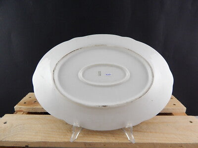 ANTICO 1880 ZEH SCHERZER & CO VASSOIO RAVIERA PORCELLANA BIANCA E ORO BAVARIA