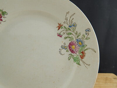 ANTICO PIATTO CERAMICA LAVENO PRIMO 900 VERBANUM STONE DECORO FLOREALE