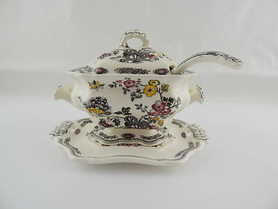 ANTICA ZUPPIERA EGOISTE MASON'S PATENT IRONSTONE CHINA MANCHU PATTERN TUREEN