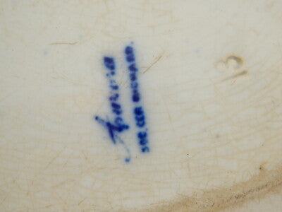 ANTICA RAVIERA VASSOIO CERAMICA RICHARD FINE 1800 AURORA FLOW BLUE DA RESTAURARE