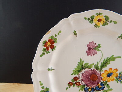 ANTICO 1946 PIATTO CERAMICA IMOLA TECNICA E DECORO SETTECENTO ITALIANO CM 19 #3