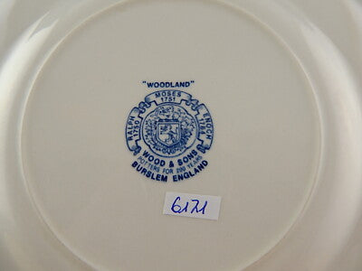 ANTICO PIATTO CERAMICA WOOD&SONS BURSLEM ENOCH1784RALPH1750 WOODLAND BLU