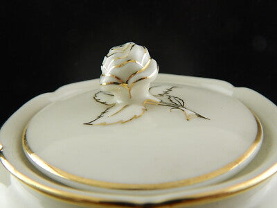 ANTICO PREZIOSO SERVIZIO CAFFÈ PORCELLANA PROFILO ORO BAVARIA SELTMANN WEIDEN