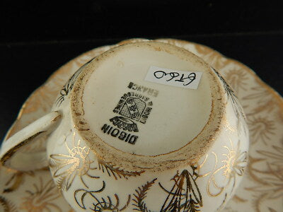 ANTICA RARA TAZZA SARREGUEMINES DIGOIN 1920 CERAMICA BIANCA ORO ZECCHINO #6559