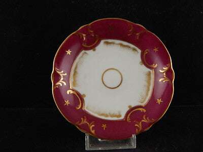 ANTICA RARA TAZZA PIATTINO PORCELLANA PARIGI PRIMO 800 BIANCO PORPORA ORO #7213
