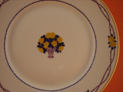 ART DECO PIATTO PORCELLANA FRANCESE GEO ROUARD 34 Av. de l'opera Paris