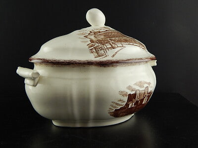 ANTICA ZUPPIERA CENTROTAVOLA CERAMICA RICHARD TORRE SAN PANCRAZIO CASTEL NUOVO..