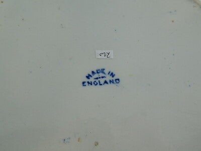 ANTICO VASSOIO CERAMICA TRANSFERWARE WILLOW BIANCO BLU MADE IN ENGLAND 1900