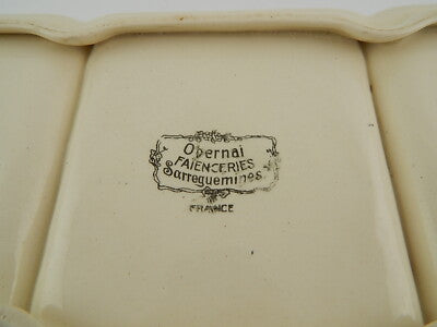 ANTICO VASSOIO SCOMPARTI CERAMICA MAIOLICA SARREGUEMINES OBERNAI XIX SECOLO