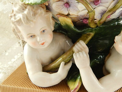 PREZIOSO RARO CENTROTAVOLA PORCELLANA TEDESCA COLLEZIONE ORTENSIA PUTTI