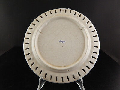 PIATTO DECORATIVO TRAFORATO MAIOLICA CERAMICA BASSANO NOVE DIPINTO MANO AUTUNNO