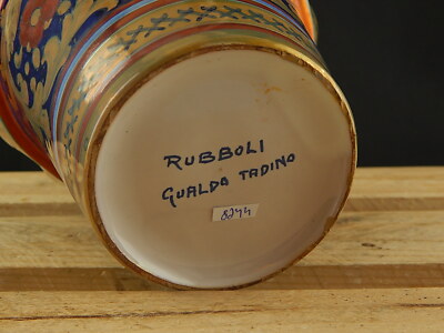 VINTAGE VASO CACHE POT MAIOLICA CERAMICA A LUSTRO RUBBOLI GUALDO TADINO