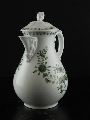 VINTAGE CAFFETTIERA PREZIOSA PORCELLANA HUTSCHENREUTHER SCHLOSSGARTEN VERDE