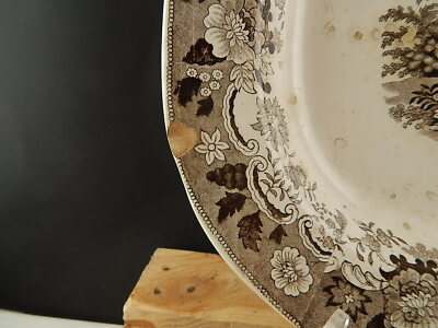 ANTICO 1850 GRANDE VASSOIO EPOCA VITTORIANA CERAMICA LOCKHART & ARTHUR SCOZIA