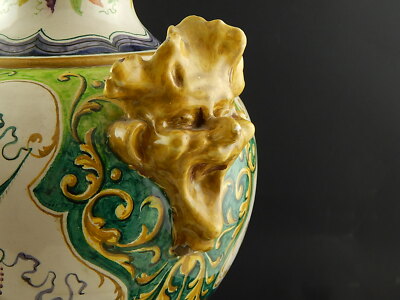 ANTICO PREZIOSO VASO CERAMICA MAIOLICA SESTO FIORENTINO RAFFAELLESCHE GROTTESCHE