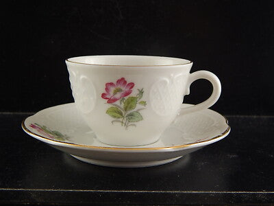 VINTAGE ELEGANTE SET 6 TAZZINE CAFFÈ PORCELLANA RICHARD GINORI ROSA CANINA