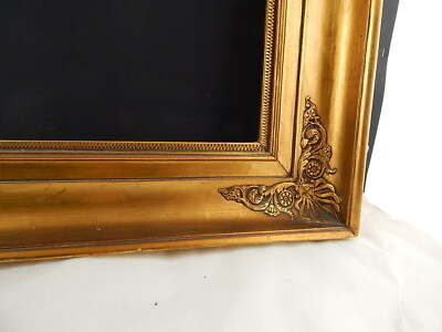 ANTICA IMPORTANTE CORNICE IMPERO IN LEGNO DORATA BRUNITA FREGI IN PASTIGLIA