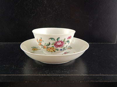 ANTICA FINE PORCELLANA TAZZA TE' COMPAGNIA DELLE INDIE DIPINTA A MANO XVIII SEC