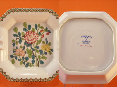 PORTACENERE PORCELLANA PORCELAINE DE PARIS CHRYSANTHEME