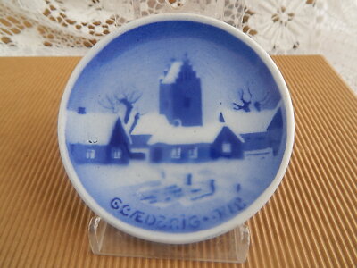 ANTICA PLAQUETTE COPENHAGEN CERAMICA ALUMINIA FAIENCE XIX SECOLO DECORO NATALE 2