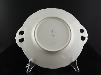 ANTICO 1840 VASSOIO PIATTO CON MANICI KPM BERLIN PORCELLANA GHIRLANDA DI ROSE