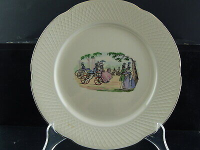 ANTICO RARO PIATTO SEMI PORCELLANA INGLESE OLD BRIDGE EARTHENWARE COLLEZIONE 270