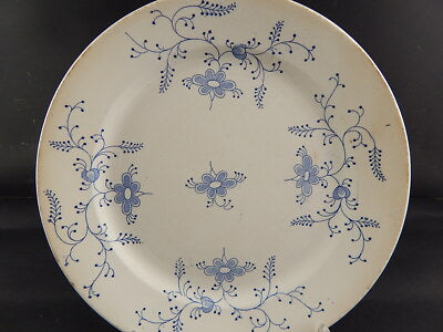 ANTICO PIATTO CERAMICA FINE 800 MANIFACTURE IMPERIALE ROYALE NIMY BLUE FLUTED ##