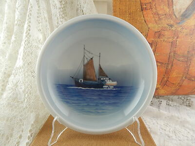 VINTAGE LYNGBY ROYAL CROWN COPENHAGEN CENTROTAVOLA PORCELLANA PIATTO MARINA 1940