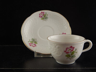 VINTAGE ELEGANTE SET 6 TAZZINE CAFFÈ PORCELLANA RICHARD GINORI ROSA CANINA