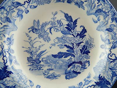 ANTICO PIATTO PORCELLANA WEDGWOOD PORCELAIN BLUE ESOTIC GARDEN FINE 800