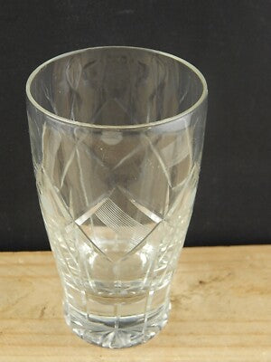 ANTICO BICCHIERE CRISTALLO PESANTE BIBITA TE' FREDDO MOLATO E INCISO