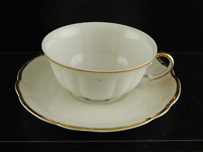 ANTICA ART DECO TAZZA TE' PORCELLANA BIANCA ORO VERBANO LAVENO 1935 ANDLOVIZ
