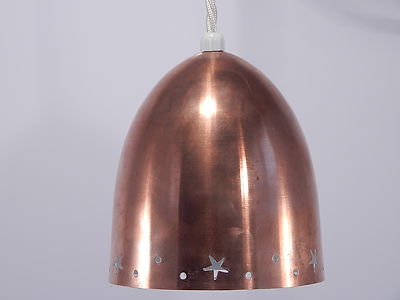 LAMPADARIO VINTAGE RAME DESIGN STILE HAMMERBORG MID CENTURY COPPER CEILING LAMP