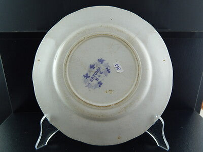 ANTICO PIATTO CERAMICA SARREGUEMINES U&C BRYONIA VIOLA FINE 1800 ART NOUVEAU 938