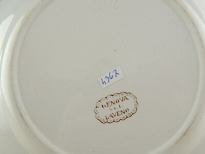 ANTICO RARO PIATTO CERAMICA SCI LAVENO MARCHIO INCUSSO COLLEZIONE GENOVA #4367