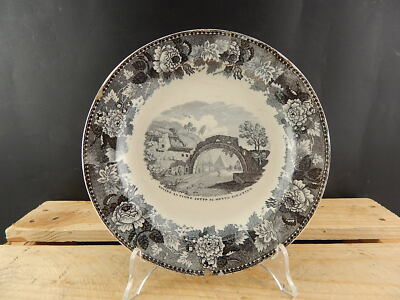 ANTICO 1800 RARO PIATTO CERAMICA WEDGWOOD ROVINE ANTICHE SOTTO IL MONTE AVENTINO