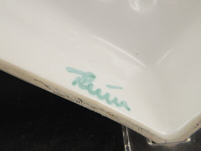 VINTAGE RARA FORMELLA CERAMICA DESIGNER LENE THUN CUORE VERDE VECCHIA THUN
