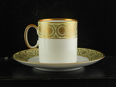 TAZZA PORCELLANA BIANCA VERDE E ORO ROSENTHAL THOMAS IVORY BAVARIA STILE IMPERO