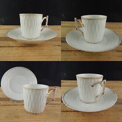 PREZIOSA RARA TAZZINA PORCELLANA BIANCA E ORO COLLEZIONE LIMOGES PRIMA META' 800