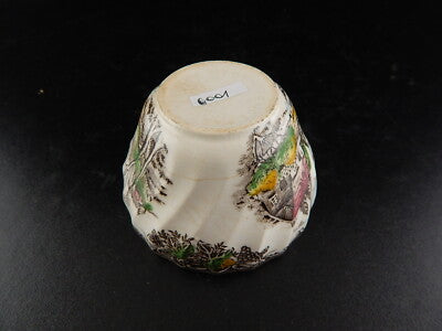 ANTICA ZUCCHERIERA CIOTOLA CERAMICA MYOTT STAFFORDSHIRE ENGLAND STAMPA MANO