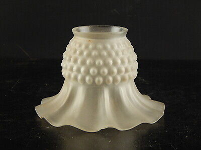 ANTICO EPOCA ART DECO VETRO SATINATO BOLLE TULIP PARALUME PER APPLIQUE LAMPADA