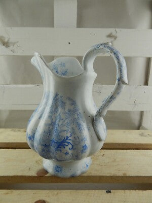 ANTICA CARAFFA BROCCA TRANSFERWARE CERAMICA INGLESE VITTORIANA DECORO COLANDINE
