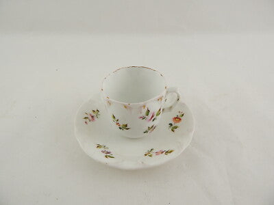 RARA VECCHIA PARIGI TAZZA+PIATTINO PORCELLANA DIPINTA MANO FINE 1700 VIEUX PARIS