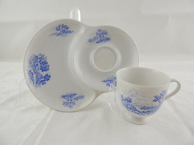 VINTAGE TEA CUP TENNIS SAUCER FURSTENBERG GERMANY TAZZA TE' E PIATTO PORCELLANA