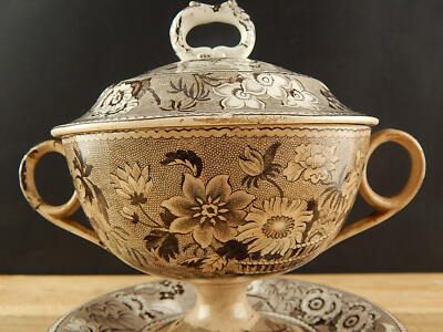 DAVENPORT 1805 ANTICA PREZIOSA POTTERY CERAMICA TAZZA PUERPERA ZUPPIERA EGOISTE