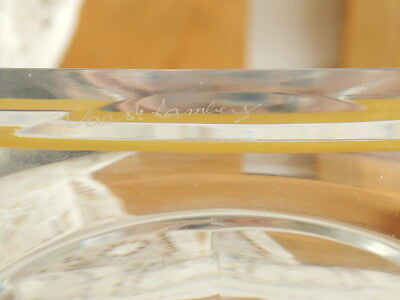 VAL ST LAMBERT FIRMATO VASO CRISTALLO MOLATO JUPITER DANSE DE FLORE ORO 24 K