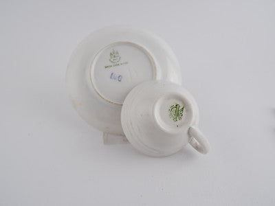 ANTICO MIX&MATCH PORCELLANA TAZZA LAVENO PIATTO DIPINTO MANO VIOLE BING GRONDAHL